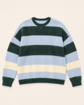 Forest & Sky Striped Cashmere Crewneck