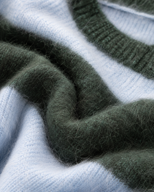 Forest & Sky Striped Cashmere Crewneck