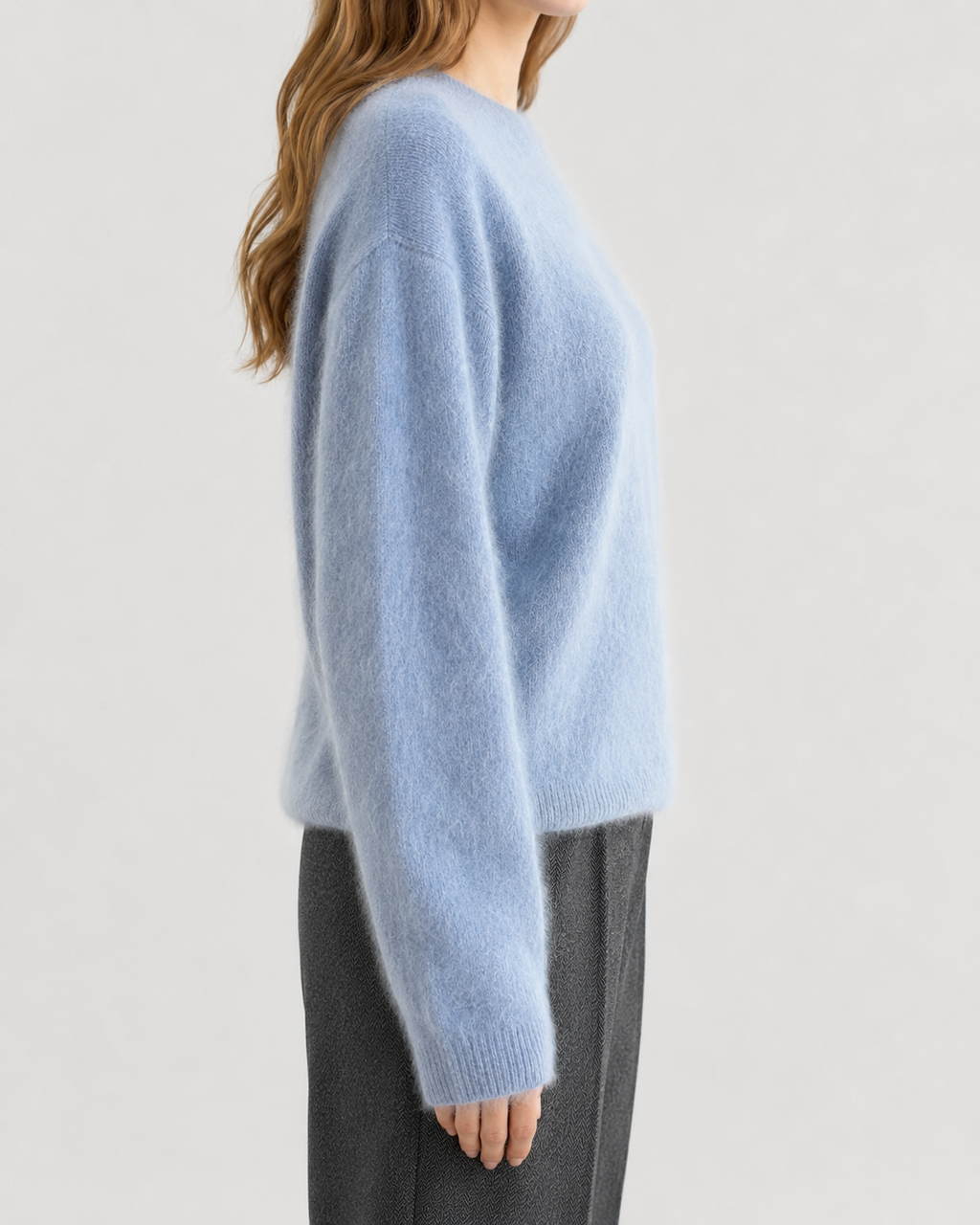Powder Blue Cloud-Soft Cashmere Crewneck