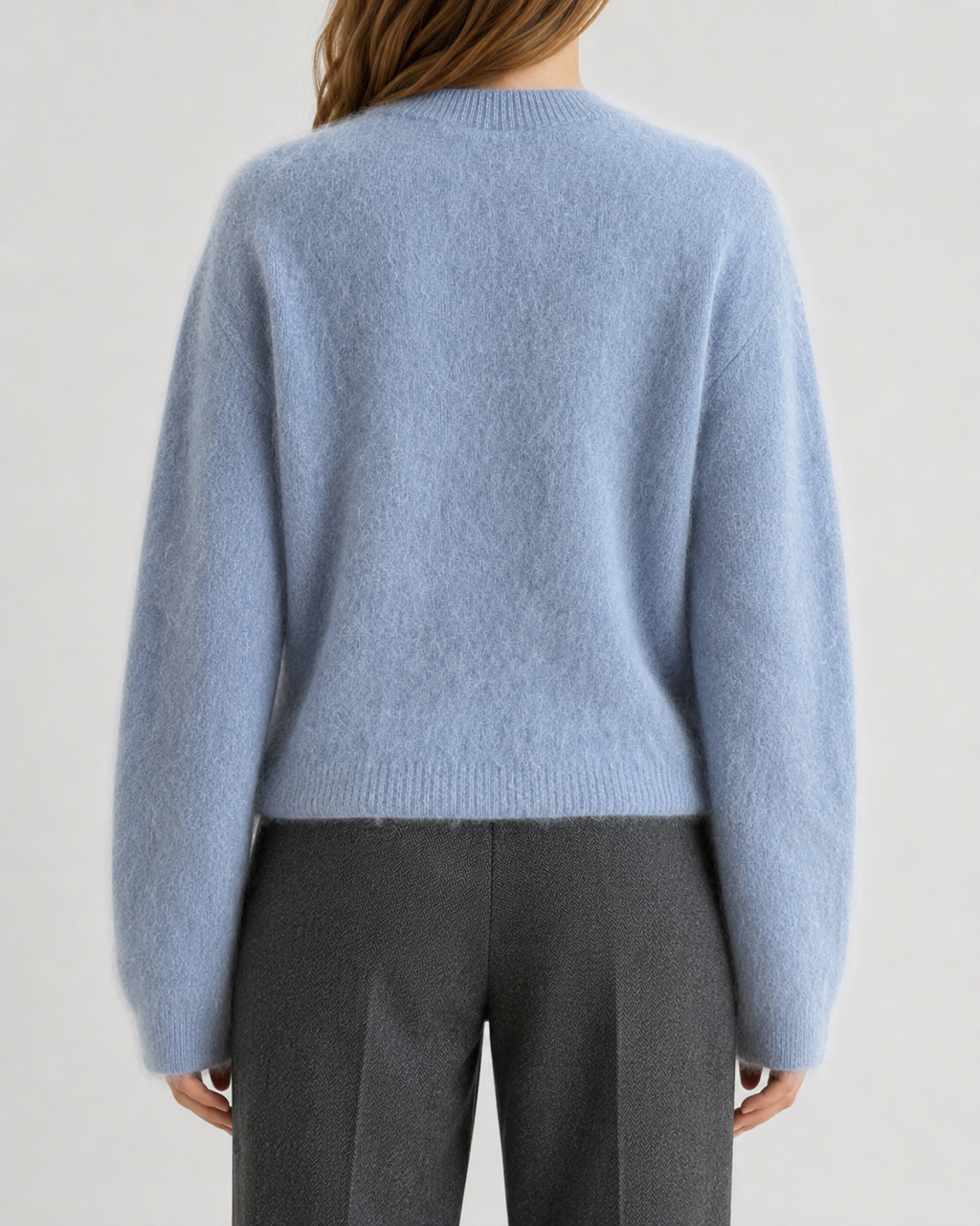 Powder Blue Cloud-Soft Cashmere Crewneck